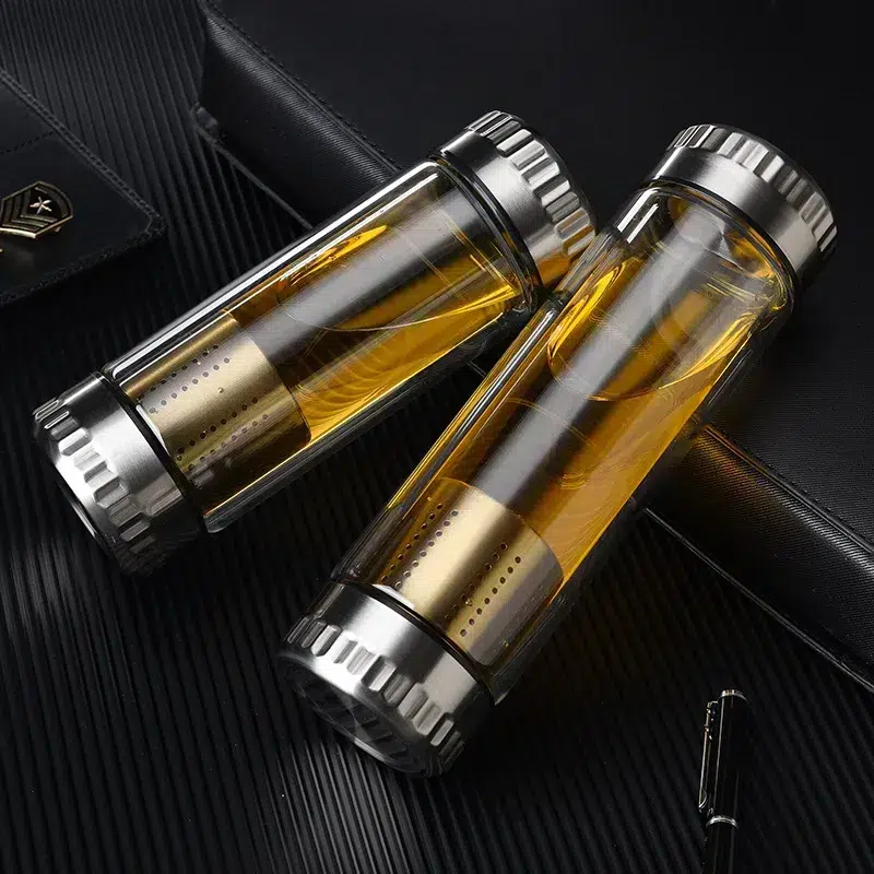 Infuseur-th-en-acier-inoxydable-avec-couvercle-double-paroi-bouteille-d-eau-en-verre-filtre-optique Infuseur à thé numb en verre et inox cylindrique